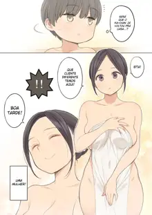 Konyoku Onsen de Toshiue no Onee-san ni Ippai Shasei Sasete Morau Hanashi | Story of how I came a lot with an older oneesan at the mixed hot spring bath, Português