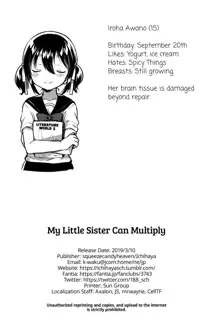 Imouto wa Kakezan ga Dekiru | My Sister Can Multiply, English