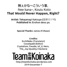 Nee kana~, Kouiu Koto. | That Would Never Happen, Right?, English