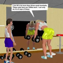 Muscle girl story, English