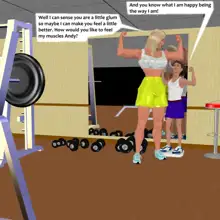 Muscle girl story, English