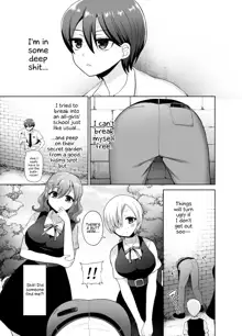 Joshikou ni Shinnyuu Shiyou to Shitara Kabe ni Hamatte Futanari Jogakusei no Nikubenki ni Saretandaga, English