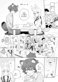 ♂ ga uke. Kitsune-chan × tanuki-kun | ♂이 수비. 여우 양 × 너구리 군, 한국어