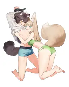 ♂ ga uke. Kitsune-chan × tanuki-kun | ♂이 수비. 여우 양 × 너구리 군, 한국어