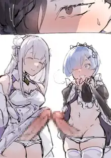 Subaru x Emilia and Rem futa, 日本語