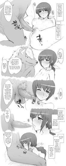 Hoshizora-taku ni Isourou shiteru Wolfrun ga Ikuyo ni Hankyousei Sex Zanmai | A Freeloading Wolfrun coerces Ikuyo into having sex, English