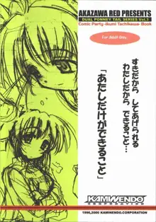 あたしだけができること, 日本語