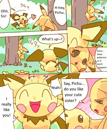 Pikachu Kiss Pichu, English