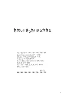 ただしいせったいのしかた, 日本語